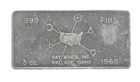 1968 3 Oz Silver Bar Day Mines INC WH Foster INC *0689