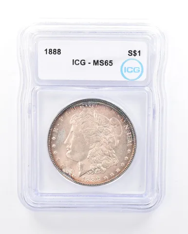 1888 Morgan Silver Dollar MS65 ICG Peripheral Tone *5223