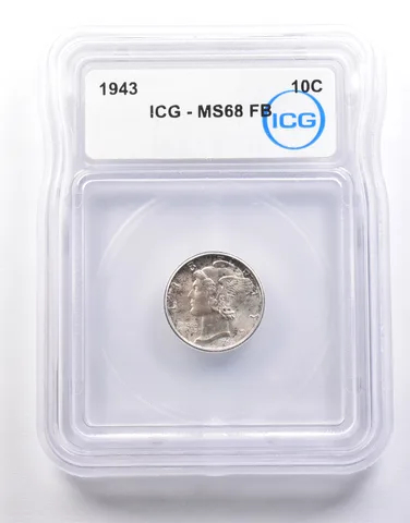 1943 Mercury Dime MS68 FB ICG *7245