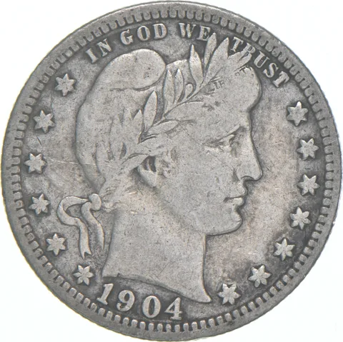 1904 Barber Quarter Average Circ