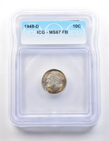 1948-D Roosevelt Dime MS67 FB ICG *9544