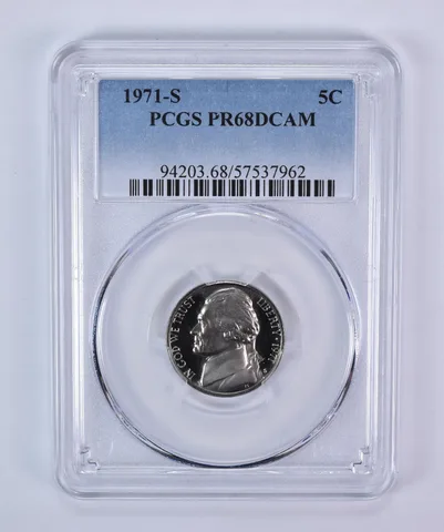 1971-S Jefferson Nickel PR68 DCAM PCGS Blue Label