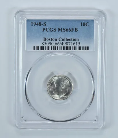 1948-S Roosevelt Dime Boston Collection MS66 FB PCGS