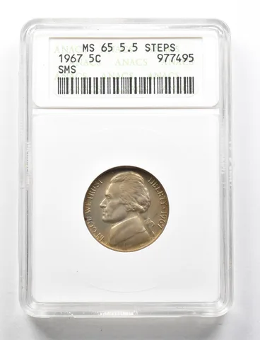 MS65 1967 Jefferson Nickel 5.5 Steps SMS ANACS a0510