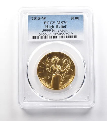 2015-W $100 American Gold Liberty 1 Oz Gold High Relief MS70 PCGS a0990