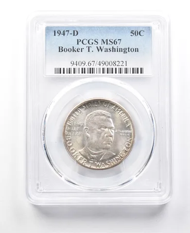 1947-D Booker T Washington Commemorative Half Dollar MS67 PCGS a3042