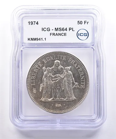 1974 France 50 Francs KM#941.1 MS64 PL ICG
