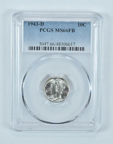 1943-D Mercury Dime MS66 FB PCGS Blue Label