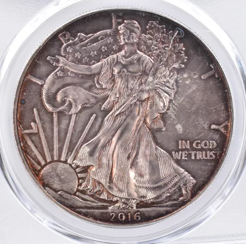 2016 American Silver Eagle MS67 PCGS Beautiful Tone *1333