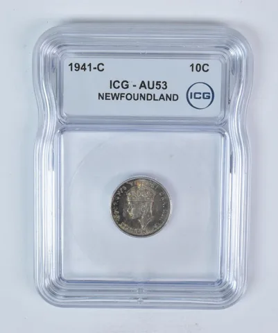 1941 C Newfoundland AU53 ICG Beautiful Tone 10 cents *5893