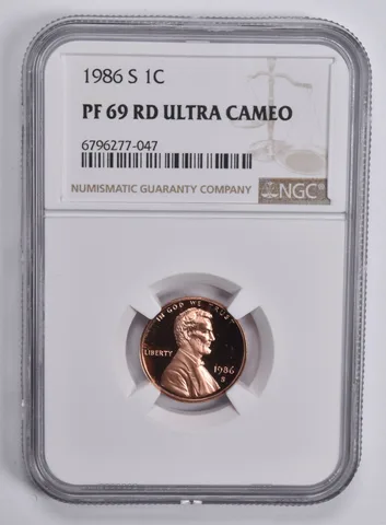 1986-S Lincoln Memorial Cent PF69 UCAM RD NGC Brown Label