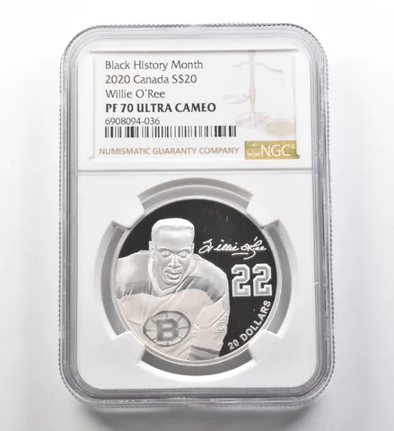2020 Canada $20 Silver Black History Month Willie O'Ree PF70 UCAM NGC *8262