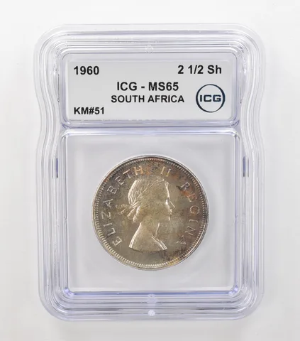 1960 South Africa 2 1/2 Shilling KM#51 MS65 ICG Beautiful Tone *6889