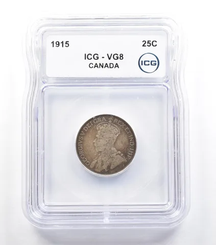 1915 Canada 25 Cents VG8 ICG *5700