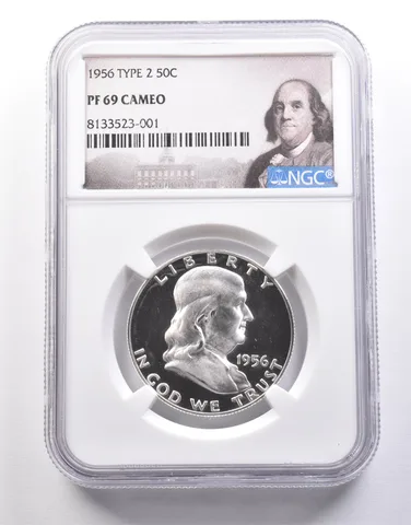 1956 Franklin Half Dollar Type 2 PF69 Cameo NGC *9928