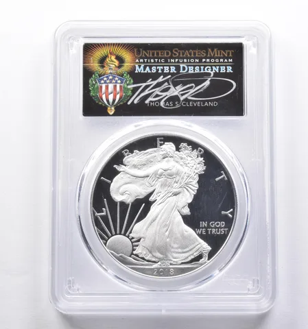 PR70 2018-W American Silver Eagle Cleveland Signed FUN Show FDOI PCGS *3016