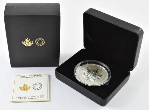 2022 Canada 50 Dollars Silver Maple Leaf Ultra High Relief W/ OGP a3833