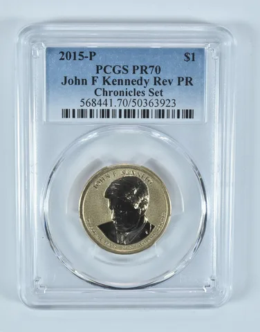 2015-P John F Kennedy $1 Chronicles Set Reverse PR70 PCGS Blue Label