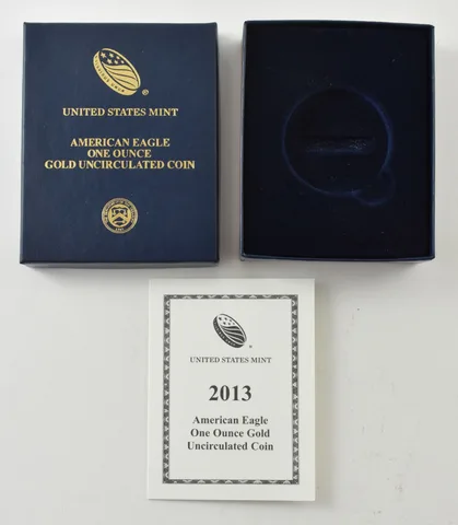 OGP 2013-W Gold Eagle 1 Oz Uncirculated Burnished BOX & COA - NO COIN