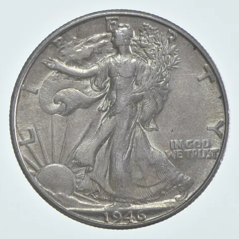 AU 1946-D Walking Liberty Half Dollar Almost Unc 90% Silver (1pc)