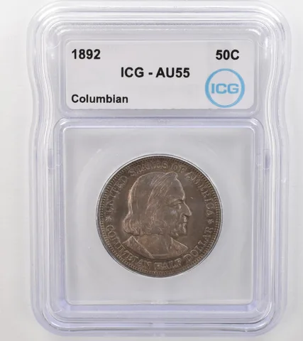 1892 Columbian Exposition Commemorative Half Dollar AU55 ICG Nice Tone *9103