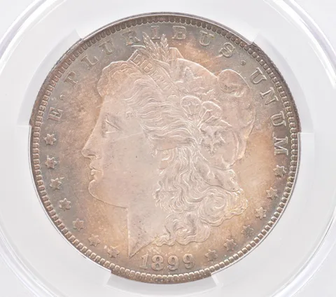 1899-O Morgan Silver Dollar MS63 CAC CACg Beautiful Tone *2562
