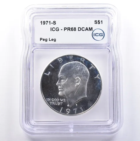 1971-S Eisenhower $1 Peg Leg PR68 DCAM ICG *9002