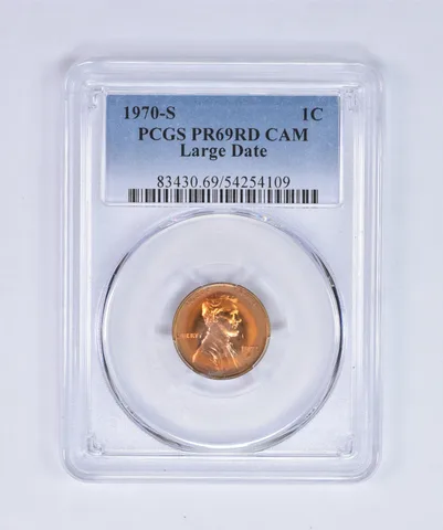 1970-S Lincoln Memorial Cent Large Date PR69 RD CAM PCGS Beautiful Tone a8070