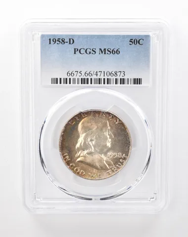 1958-D Franklin Half Dollar MS66 PCGS Beautiful Tone *3059