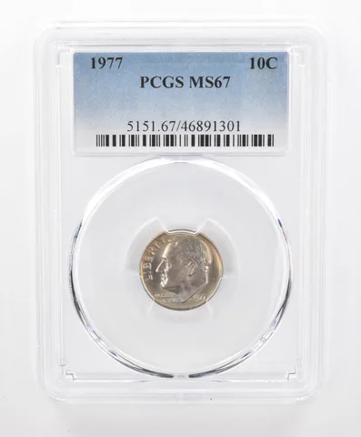 1977 Roosevelt Dime MS67 PCGS Beautiful Tone *2772