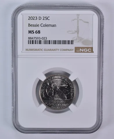 2023-D American Women Quarter Bessie Coleman MS68 NGC Brown Label