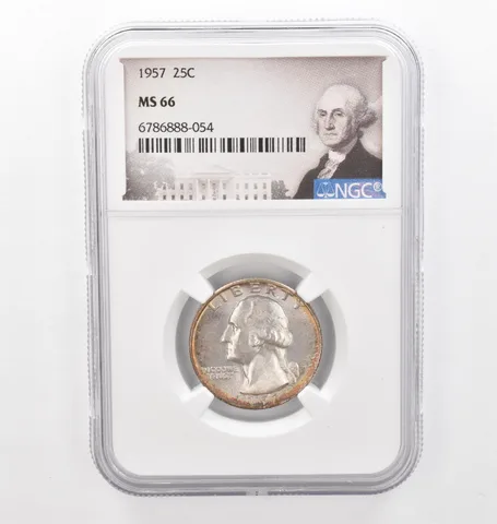 1957 Washington Quarter MS66 NGC Beautiful Tone *2306