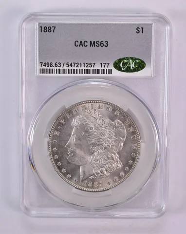 1887 Morgan Silver Dollar MS63 CAC CACg