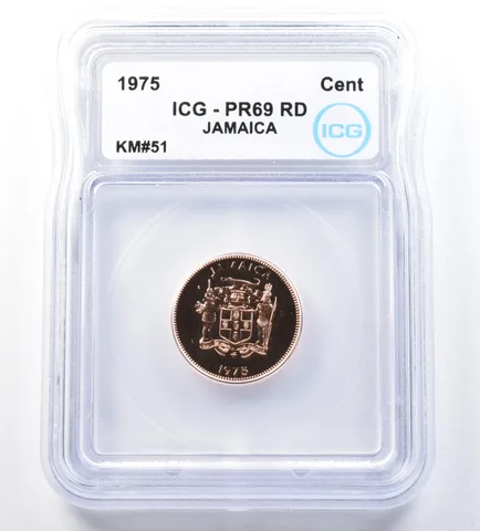 1975 Jamaica Cent KM#51 PR69 RD ICG *8888