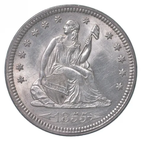 1855 Seated Liberty Quarter Arrows *8645