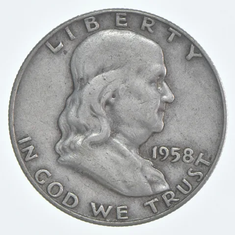 1958-D Franklin Half Dollar Circulated 90% Silver (1pc)