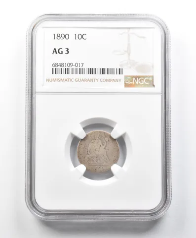 AG3 1890 Seated Liberty Dime NGC Lowball Low Ball *1548