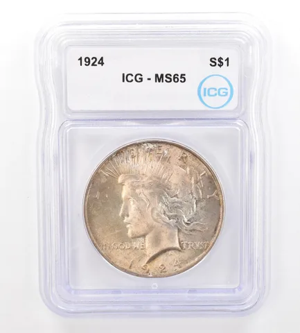 1924 Peace Silver Dollar MS65 ICG Beautiful Tone *7371