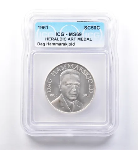 1961 So Called Half Dollar Dag Hammarskjold MS69 ICG *8503