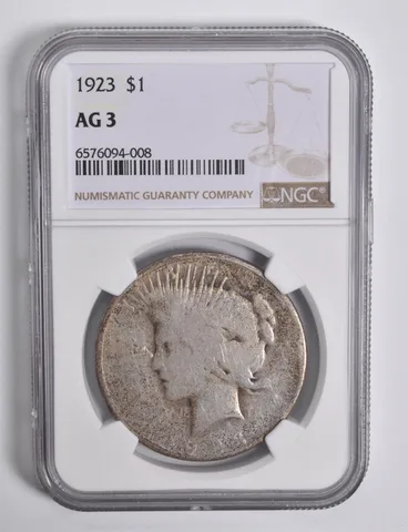 AG3 1923 Peace Silver Dollar NGC Low Ball Lowball Pocket Piece *4663