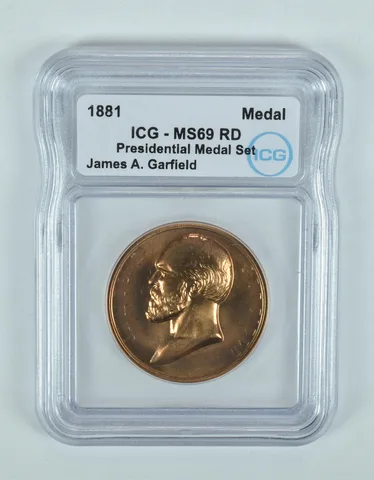 (1881) Presidential Medal Set James A Garfield MS69 RD ICG
