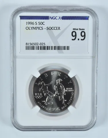 1996-S Olympic Soccer Commemorative Half Dollar MS 9.9 NGC X NGCX