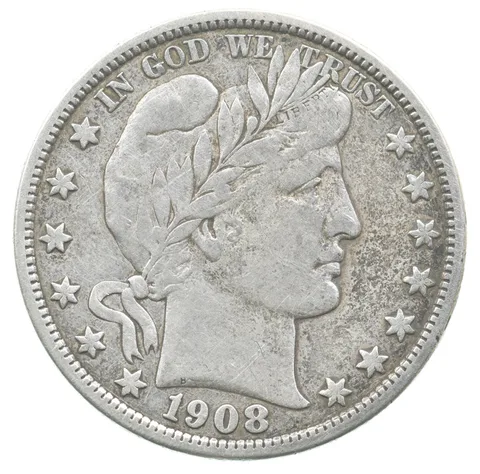 1908-D Barber Half Dollar a8889