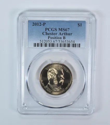 2012-P Presidential $1 Chester Arthur MS67 PCGS
