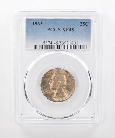 1963 Washington Quarter XF45 PCGS Beautiful Tone *1442