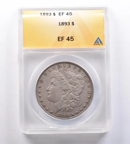 1893 Morgan Silver Dollar EF45 ANACS *8860