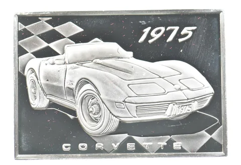 1975 Corvette Silver Art Bar Vintage Car a3277