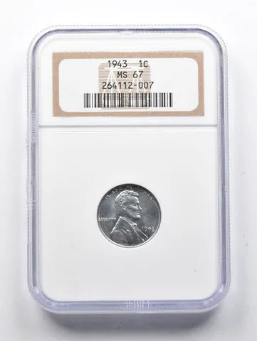 MS67 1943 Lincoln Steel Cent NGC a1510