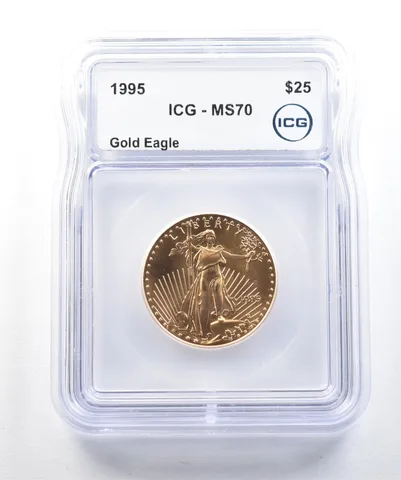 1995 $25 American Gold Eagle 1/2 Oz Gold MS70 ICG