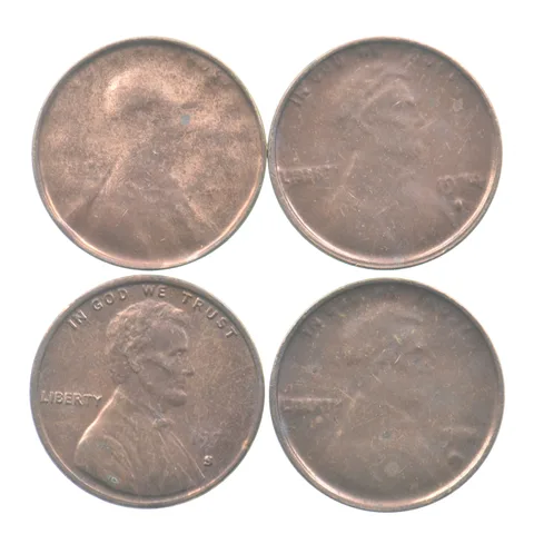(4) 1974-S Lincoln Memorial Cent Mint Error Brockage Error w/ Progression *6995